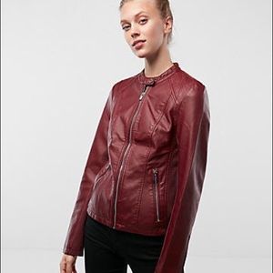 BARELY WORN Maroon Express Leather Jacket